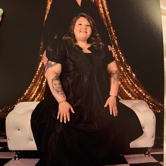 Women's Plus Tiered Ruffle Edge Puff Sleeve Midi Dress - Kika Vargas x Target - Picture 3 of 10